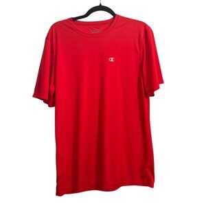 Champion Red Athletic T-Shirt Short Sleeve Mens Size M Breathable Performance Fa